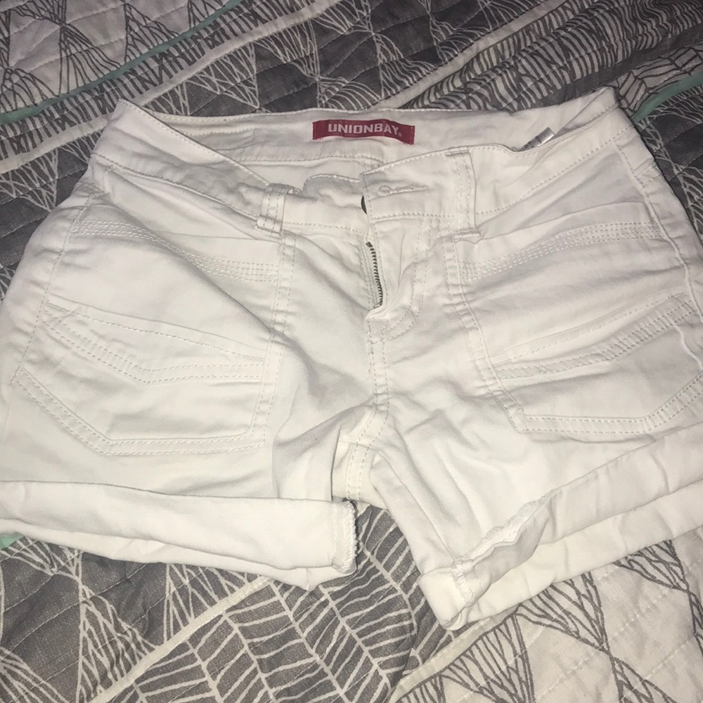 White jean shorts